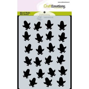 CraftEmotions Mask stencil 0140 background penguins A6