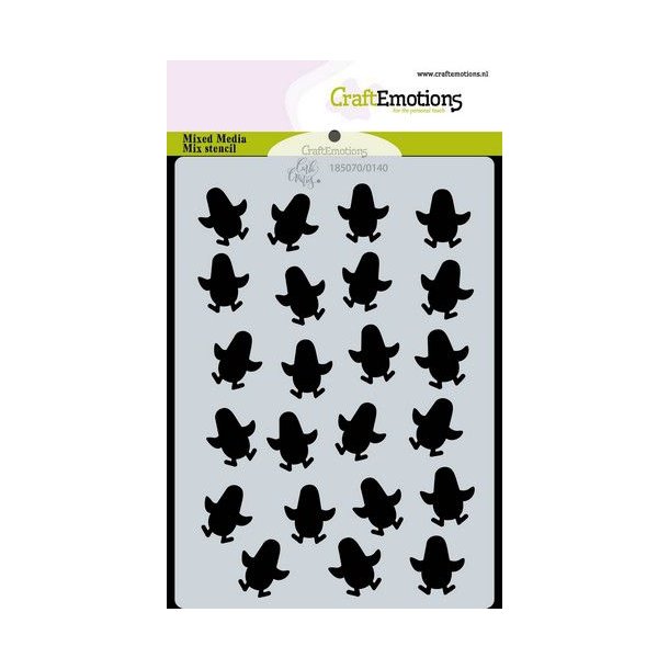 CraftEmotions Mask stencil 0140 background penguins A6