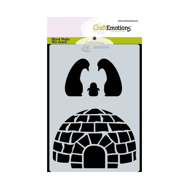 CraftEmotions Mask stencil 0141 Igloo and penguins A6