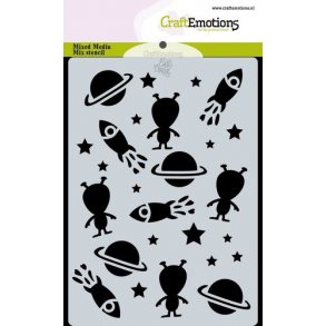 CraftEmotions Mask stencil 0142 Space - In Space A6