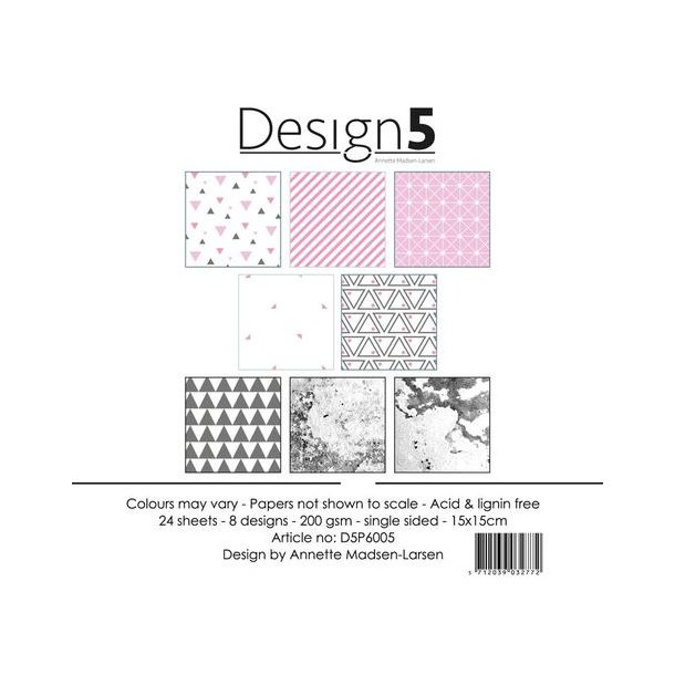 Design5 Paperpad 15x15cm - Pink Sky   - DSP6005