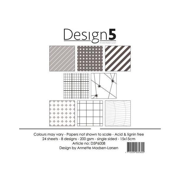 Design5 Paperpad 15x15cm - Grey Chromosphere  D5P6008