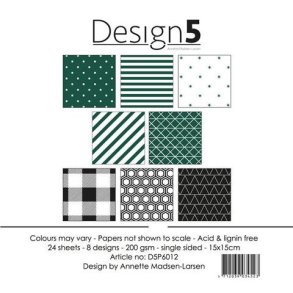 Design5 Paperpad 15x15cm -Smoke Green  D5P6012