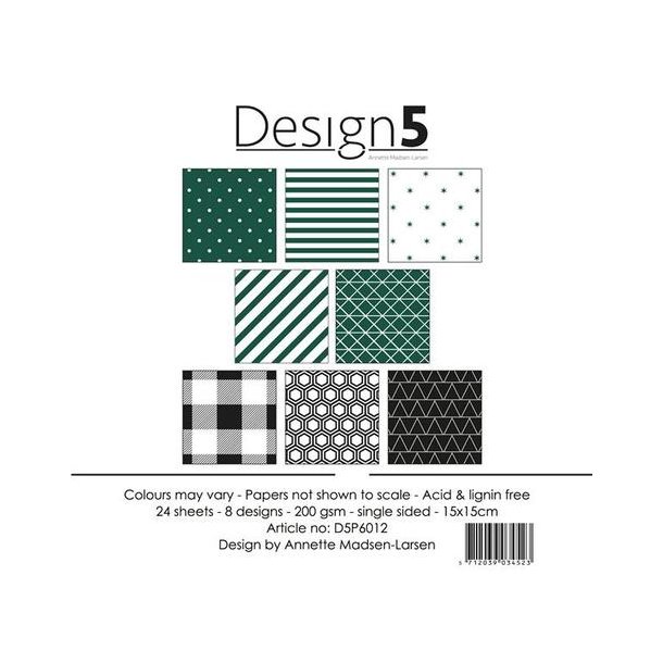 Design5 Paperpad 15x15cm -Smoke Green  D5P6012