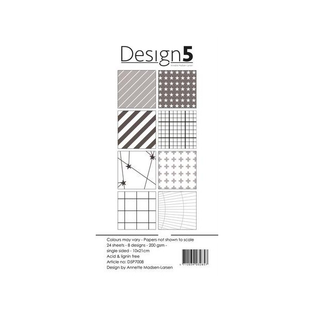 Design5 Paperpad 10x21cm -  Grey Chromosphere D5P7008