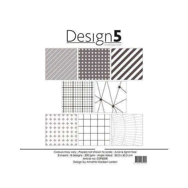 Design5 Paperpad 30,5x30,5 - Grey Chromosphere  D5P8008