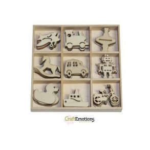 CraftEmotions Wooden ornament box - 0222 - Toys