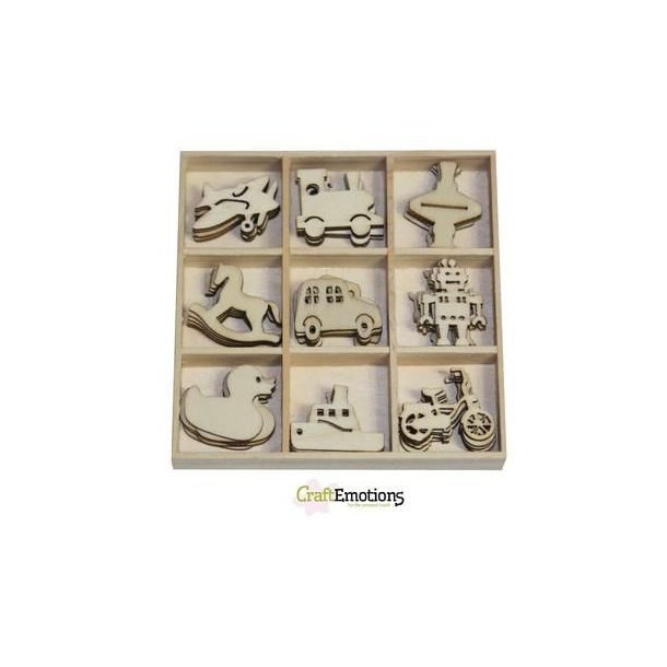 CraftEmotions Wooden ornament box - 0222 - Toys