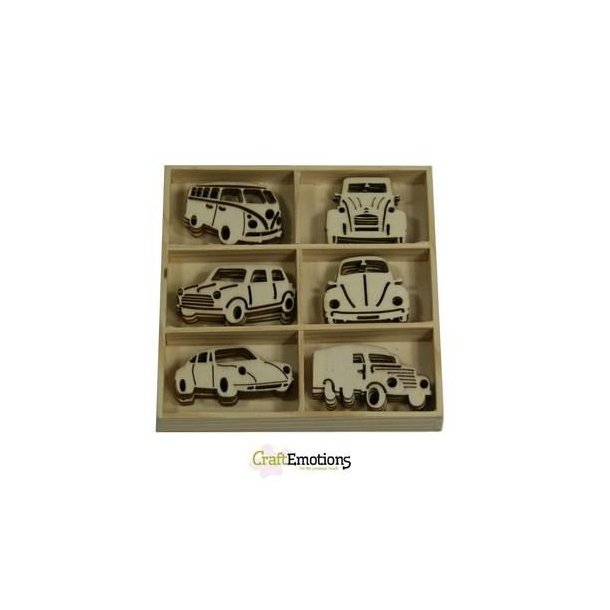 CraftEmotions Wooden ornament box - 0231 - Classic Cars