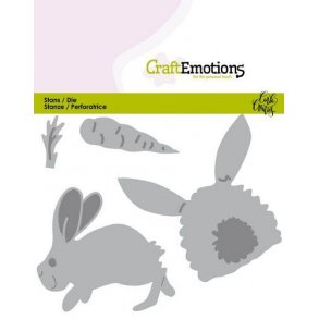 CraftEmotions Die - 0435 - Easter - Bunny 1 -rabbit with carrot 