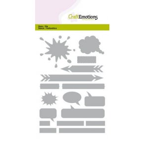 CraftEmotions Die - 0521 - Easter - Swirls, tabs, balloons, banners, ... 