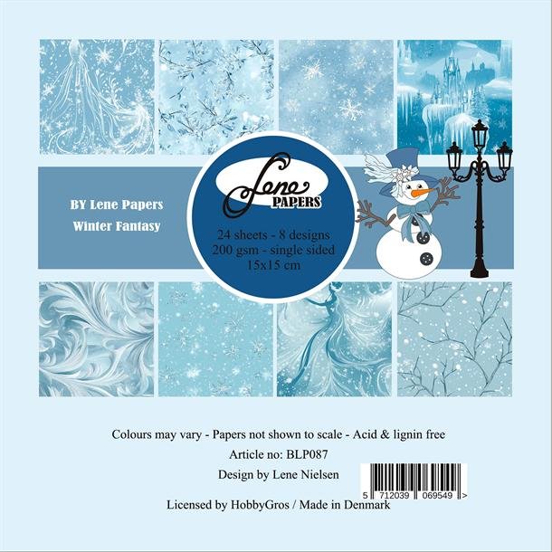 BY LENE Papirblok 15x15 BLP087 - Winter Fantasy