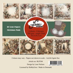 BY LENE Papirblok 30x30 BLP384 Christmas Punk