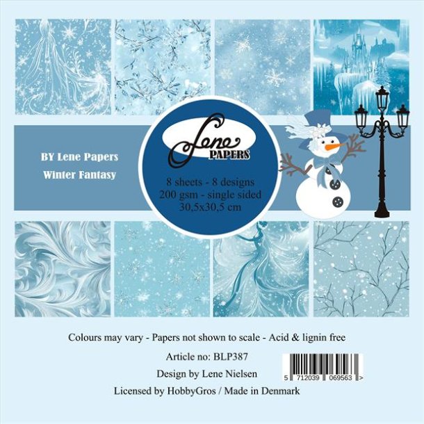 BY LENE Papirblok 30x30 BLP387 Winter Fantasy