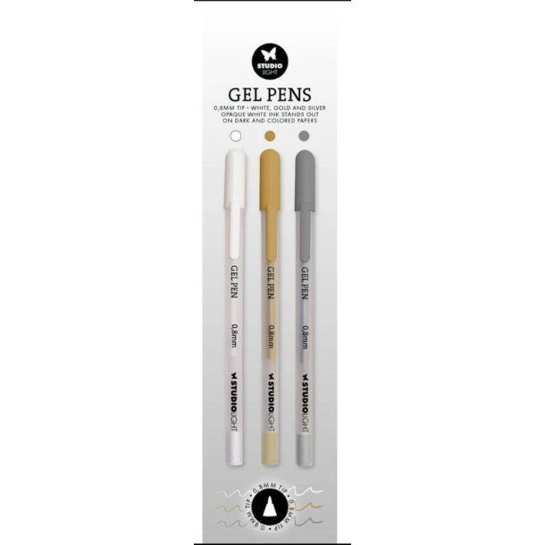 Studio Light Gel Penns "White, Gold and Silver" SL-ES-GP01