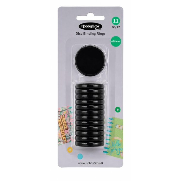 HobbyGros Tools "Disc Binding Rings - Black" HGT051