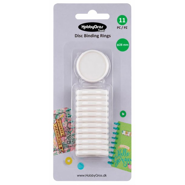 HobbyGros Tools "Disc Binding Rings - White" HGT052