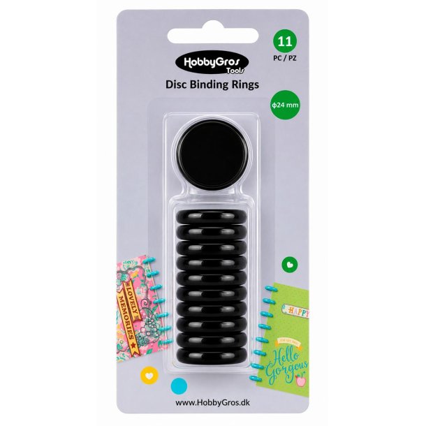 HobbyGros Tools "Disc Binding Rings - Black" HGT053