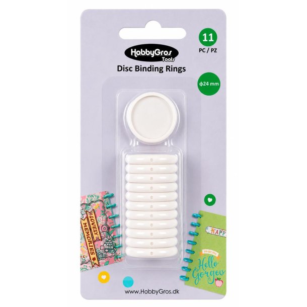 HobbyGros Tools "Disc Binding Rings - White" HGT054