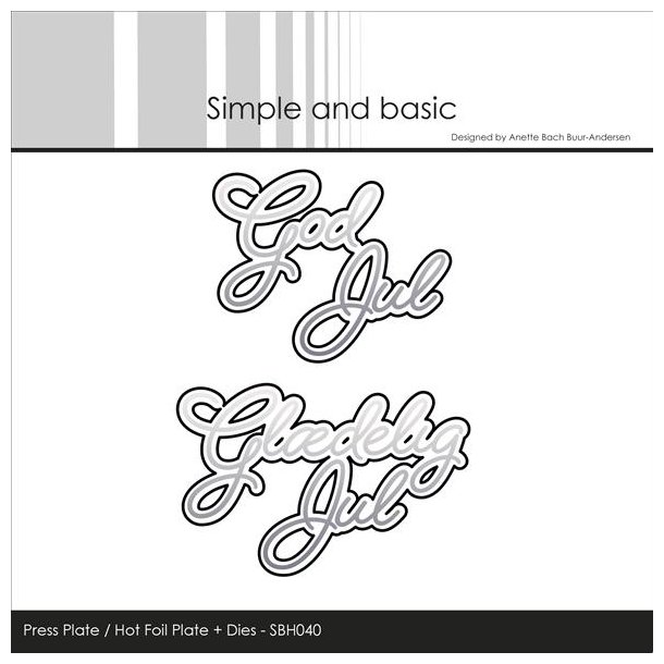 Simple and Basic Press Plate + Dies �God jul / Gl�delig Jul" SBH040 SBH040