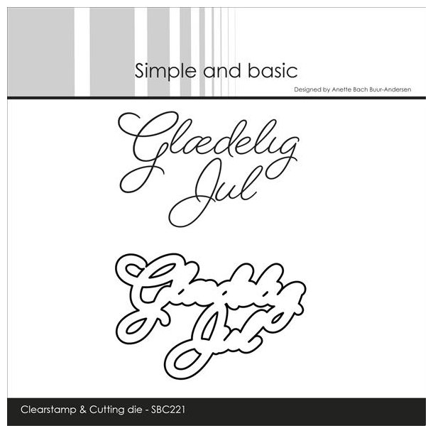Simple and basic Clearstamp &amp; dies "Gl�delig Jul" SBC221