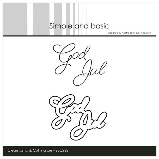 Simple and basic Clearstamp &amp; dies "God Jul" SBC222