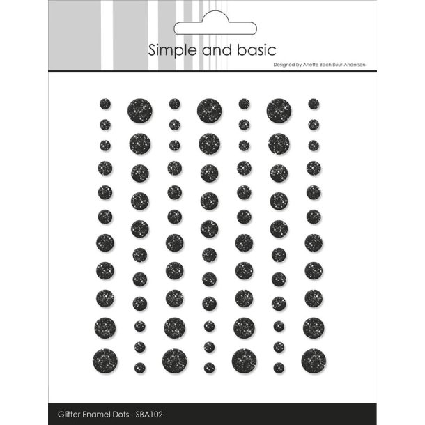 Simple and Basic Gliter Enamel Dots "Black - (77 pcs)" SBA102