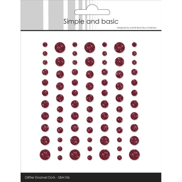 Simple and Basic Gliter Enamel Dots "Wine Red - (77 pcs)" SBA106