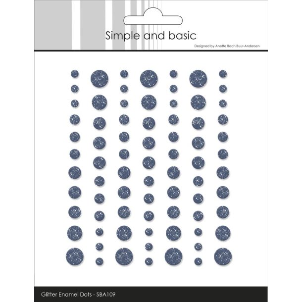 Simple and Basic Gliter Enamel Dots "Navy  - (77 pcs)" SBA109