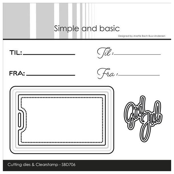 Simple and Basic dies &amp; clearstamp "Gift tag with elegant edges" SBD706