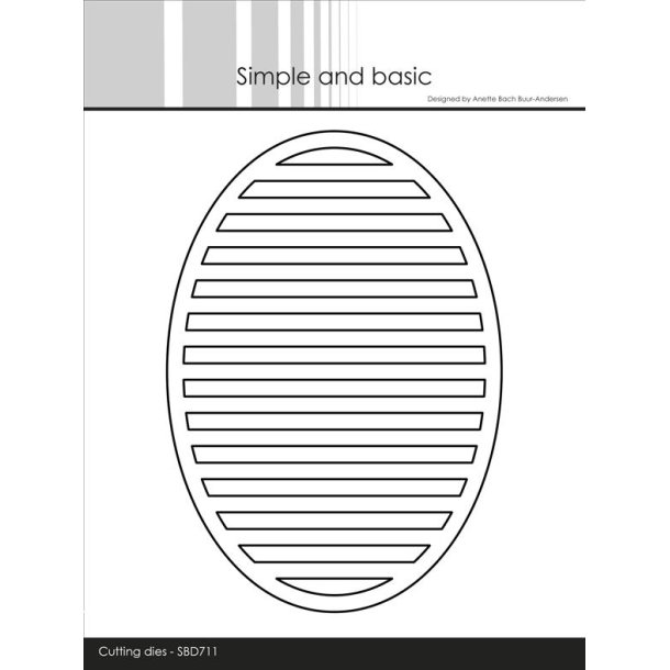 Simple and Basic dies "A6 Oval - Horizontal striped panel" SBD711