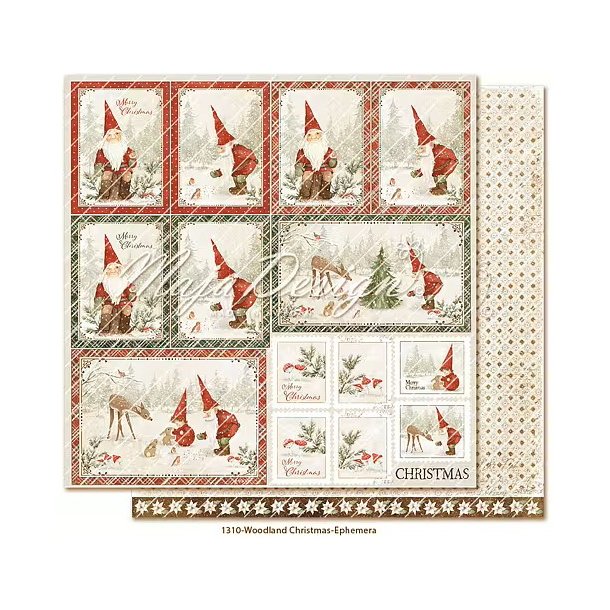 Maja Design Scrapbooking Ark - 1310 - Woodland Christmas - Ephemera