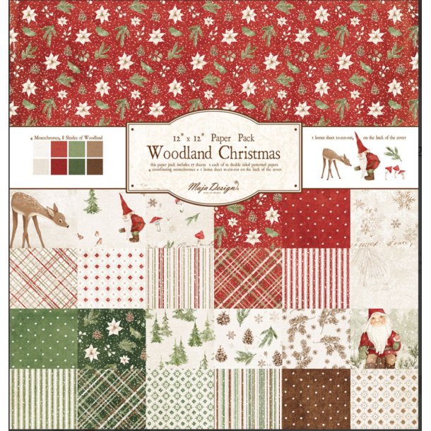 Maja Design Papirblok - Woodland Christmas  - 12x12