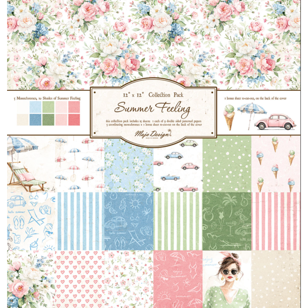 Maja Design blok Summer Feeling - 12x12" Collection pack 15 ark