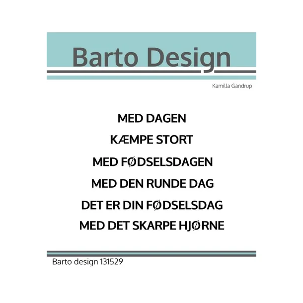 Barto Design Clearstamp "Add-On - Tillykke 131529