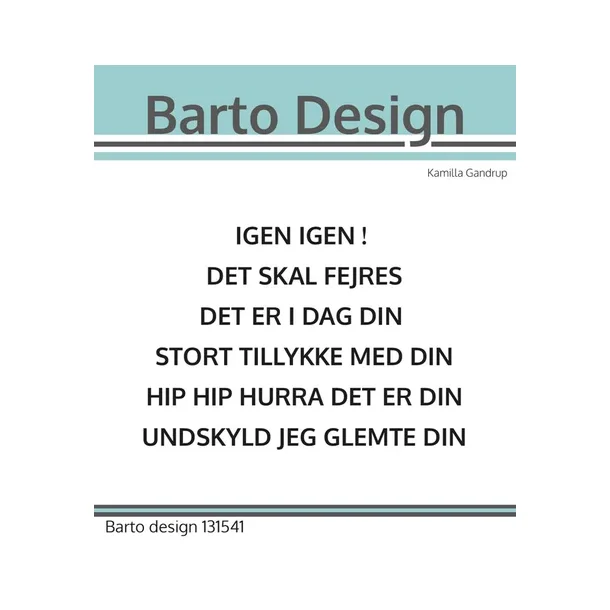 Barto Design Clearstamp Danske tekster 131541