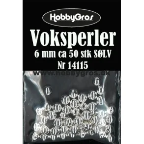 Voksperler 6 mm ca. 50 stk S�LV