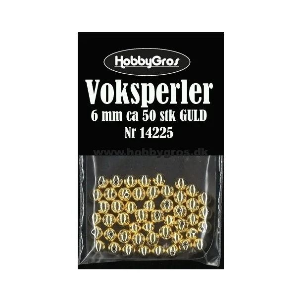 Voksperler 6 mm ca. 50 stk GULD