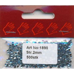 Rhinsten 2mm i akryl lysebl� ca. 500stk - 1890