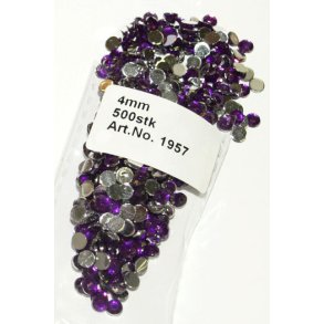 Rhinsten 4mm i m�rk lilla ca. 500stk - 1957