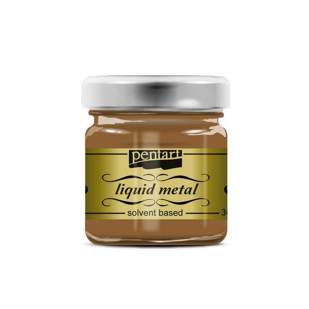 Pentart Liquid metal solvent paint 30ml - 21082 - Bronse