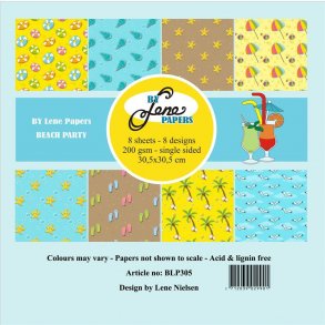 BY LENE Papirblok 30x30 BLP305 - Beach Party