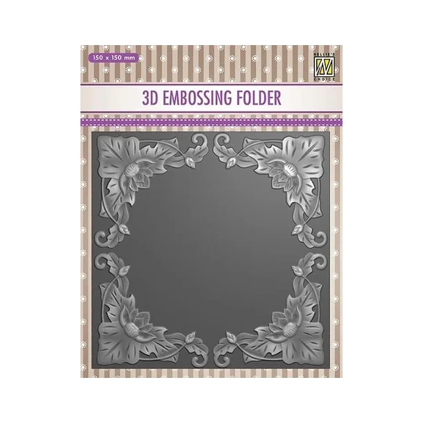 Nellie Snellen Embossing Folder EF3D028 - Exotic Flower Frame