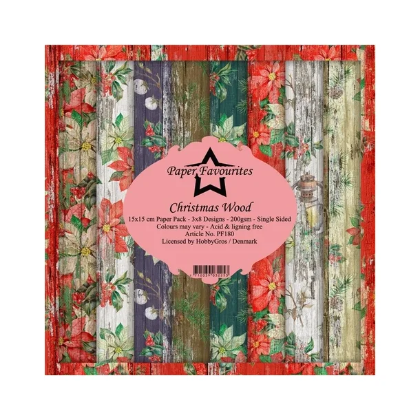 Paper Favourites Paper Pack 15x15 - PF180 - Christmas Wood