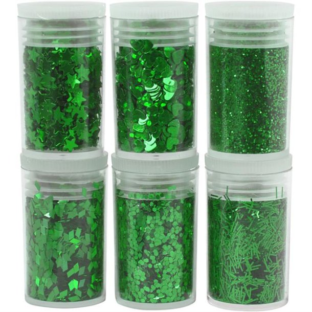 Glitter &amp; Pailletter/Sequins "Green" 28465