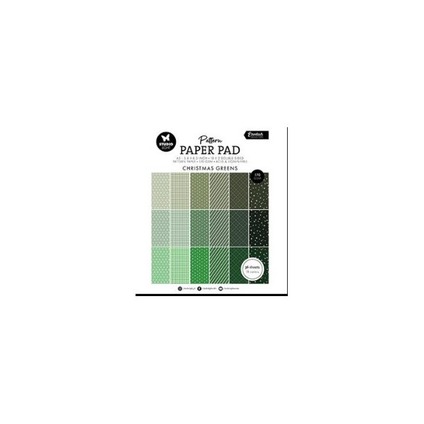 Studio Light Paper Pad "Patterned - Christmas Greens" SL-ES-PPP208