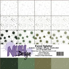 NHH Paperpad 15x15cm -NHHP326 - Forest Splatter