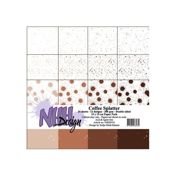 NHH Paperpad 15x15cm -NHHP332 - Coffee Splatter