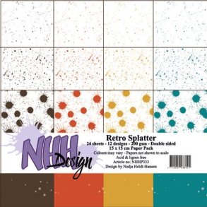 NHH Paperpad 15x15cm -NHHP333 - Retro Splatter