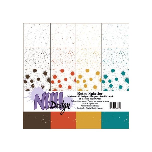 NHH Paperpad 15x15cm -NHHP333 - Retro Splatter